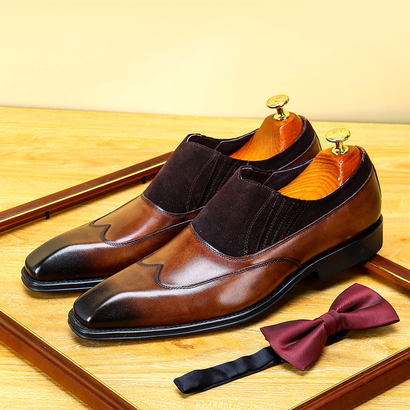 Pointed Toe Smart Casual Slip-On Leather Breathable Dress Shoes(2 colors)