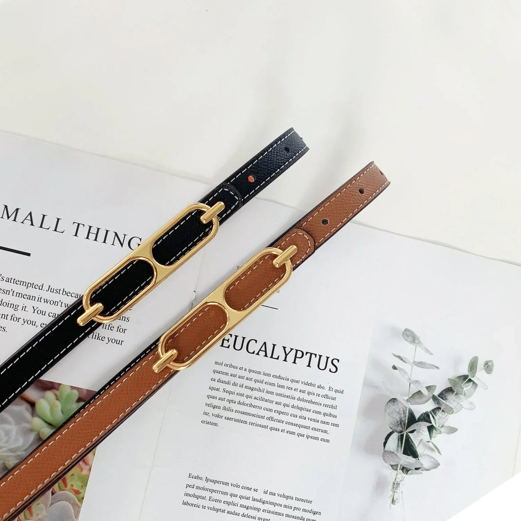 New H Family Leather Fine Belt 1024032019