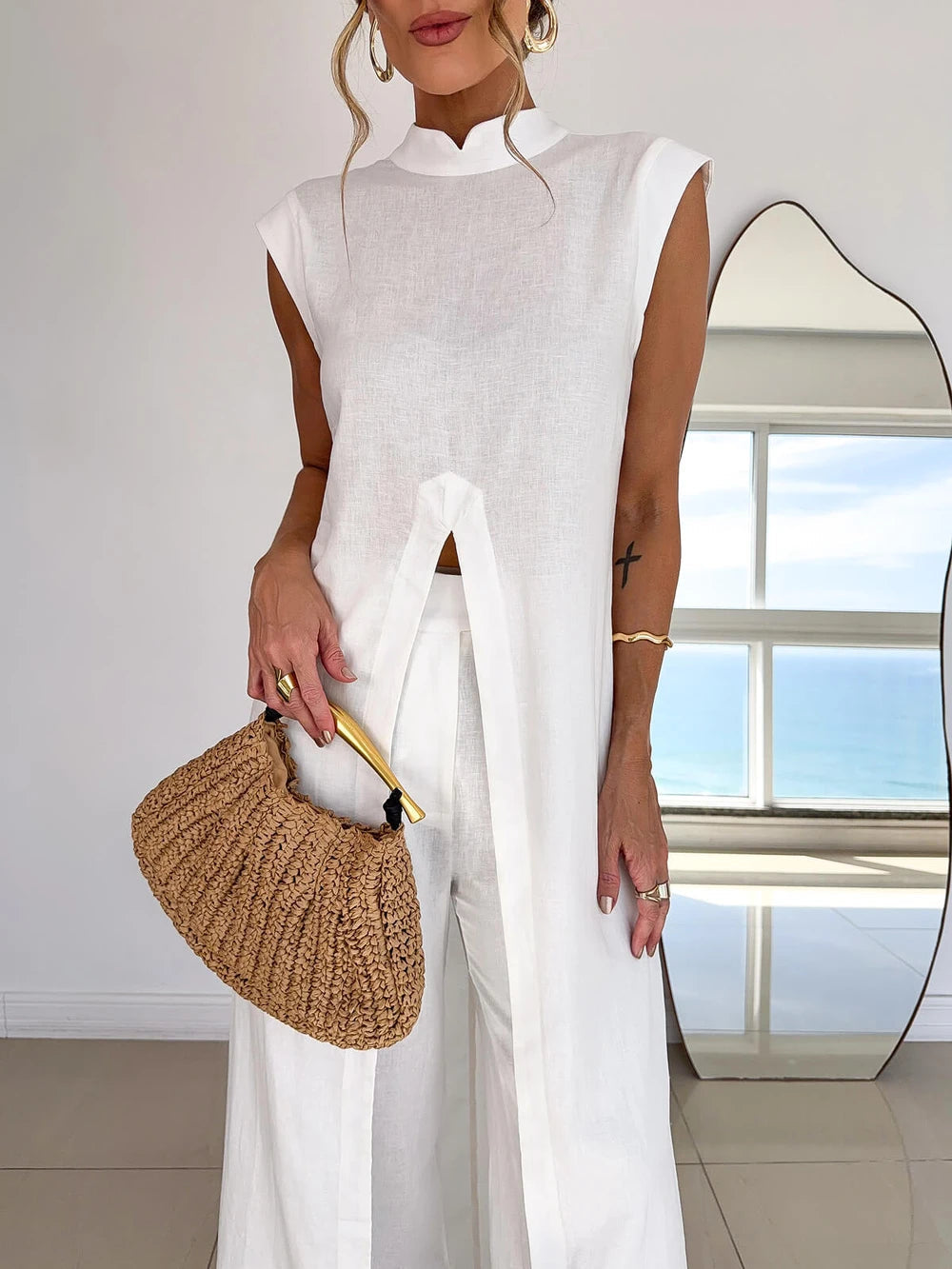 White Pants Set