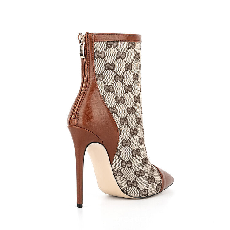 New Fashion Pointed Thin Heel Women's Short Boots PF1023110714