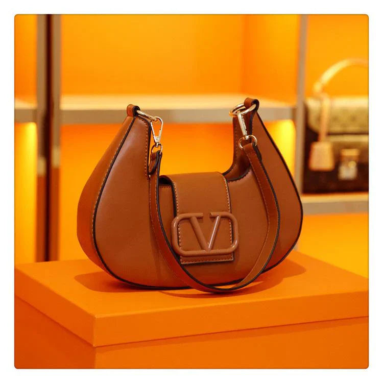 New Solid Color Litchi Underarm Bag Fashion Shoulder Bag 1024051518