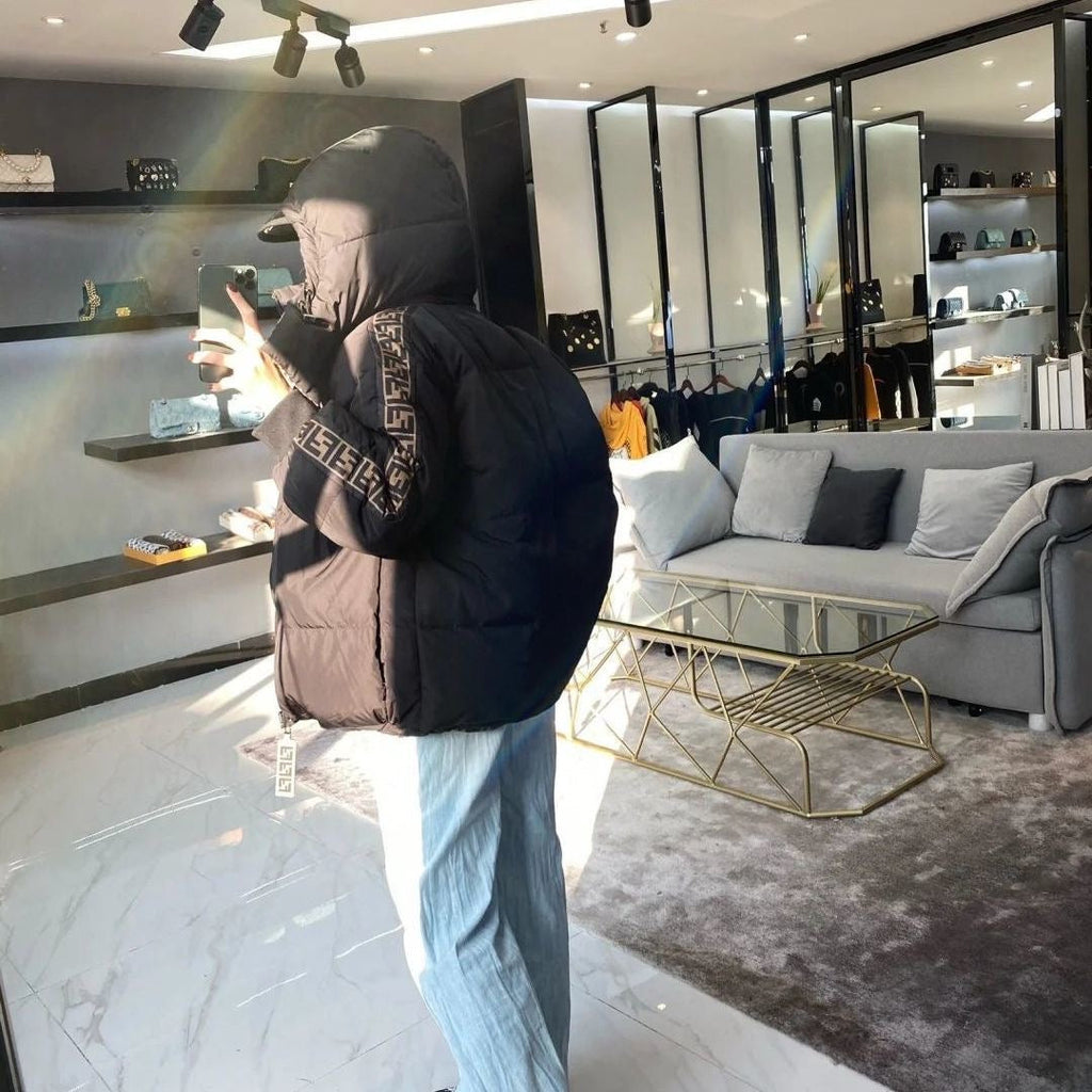 2023 New autumn and winter double-sided down jackets for men and women, loose casual plus velvet warm hooded jackets XC1523092002