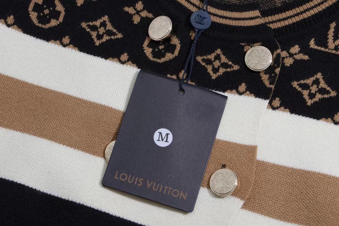 lvv Monogram logo knitted cardigan jacket 0724112502