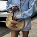 New Fashion Joker Stitching Straw Woven Bag 1024041835