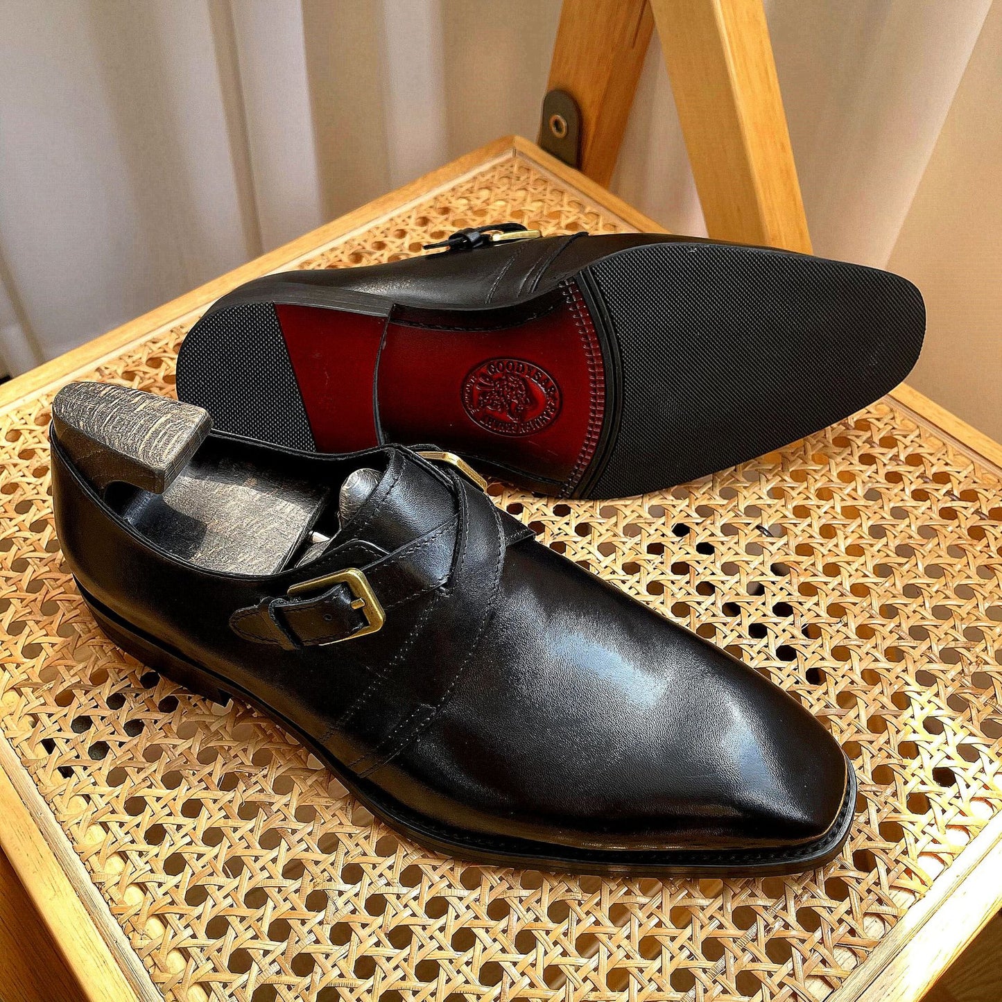 Buckle polished British top layer cowhide business suit handmade shoes