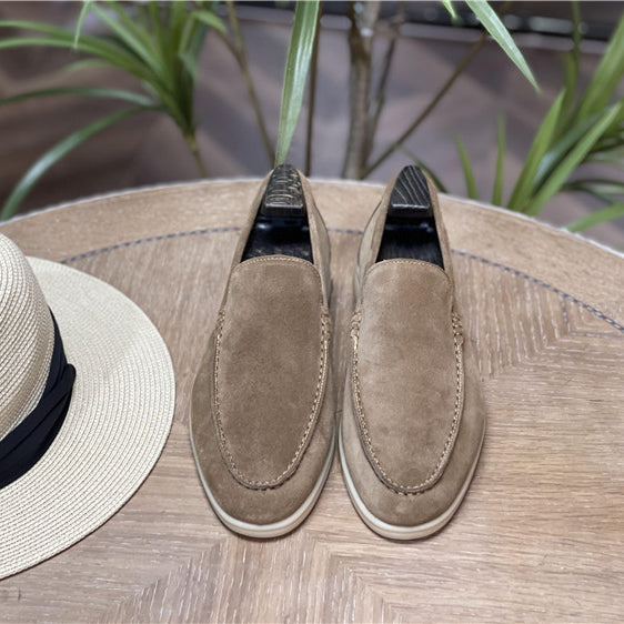 Breathable Square Toe Business Casual Suede Nubuck Men's Shoes