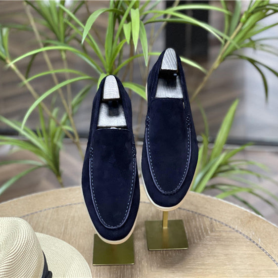 Breathable Square Toe Business Casual Suede Nubuck Men's Shoes