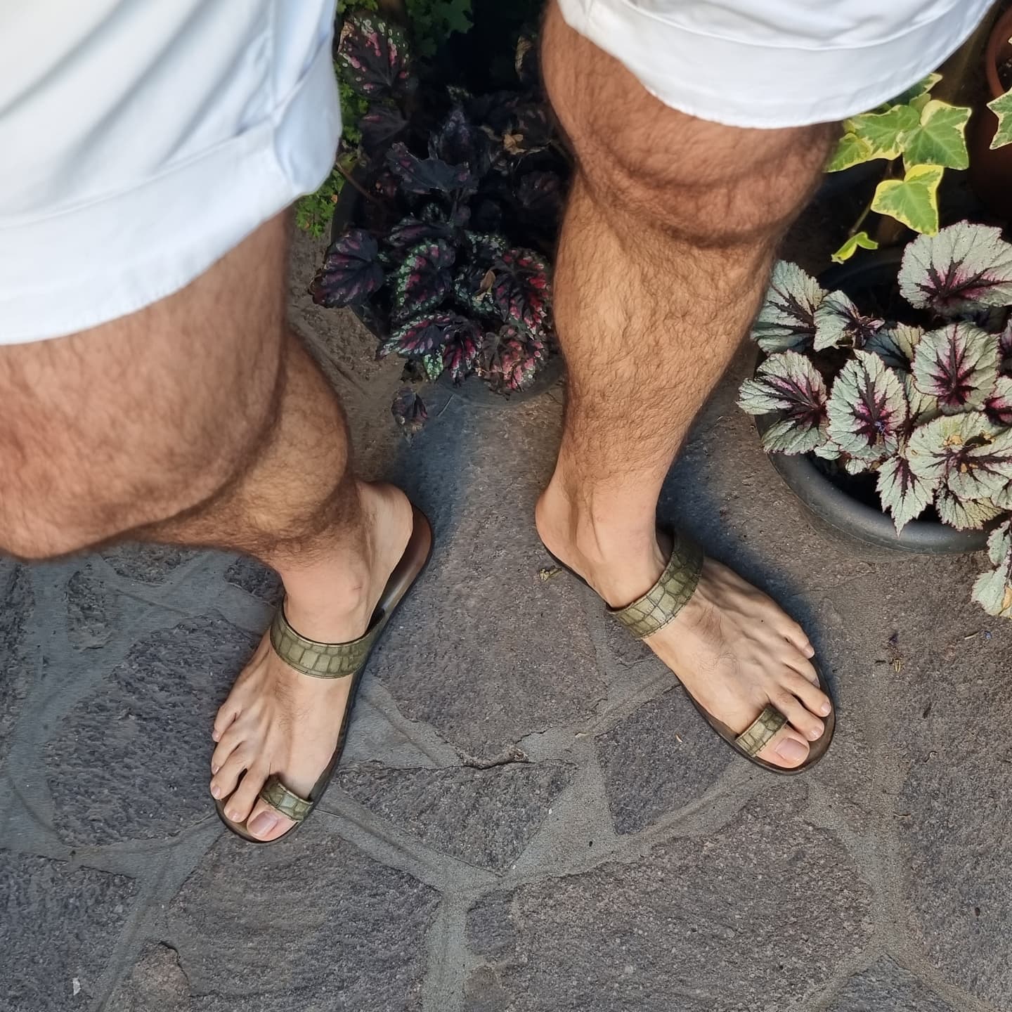 Green New Print Men's Sandals