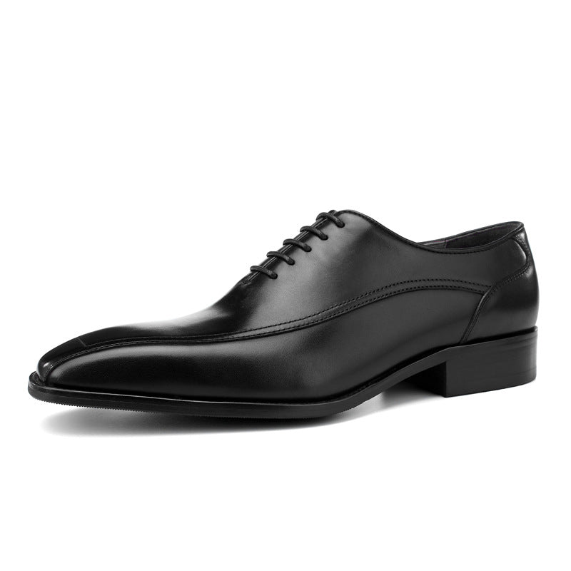 fashion handmade leather shoes square toe wedding shoes