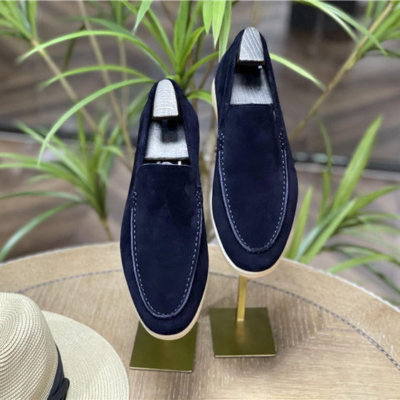 Breathable Square Toe Business Casual Suede Nubuck Men's Shoes